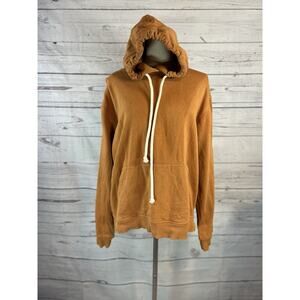 Pact Womens Organic Cotton Pullover Hoodie Sweatshirt L Terra Cotta Relaxed Fit